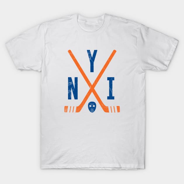 NYI Retro Sticks - White T-Shirt by KFig21